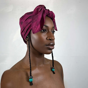 Claret Hand-Painted Silk Bandana