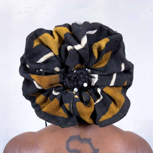 XL Mud Cloth Scrunchie - Black