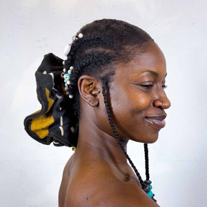 XL Mud Cloth Scrunchie - Brown