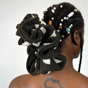XL Mud Cloth Scrunchie - Black
