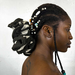 XL Mud Cloth Scrunchie - Black