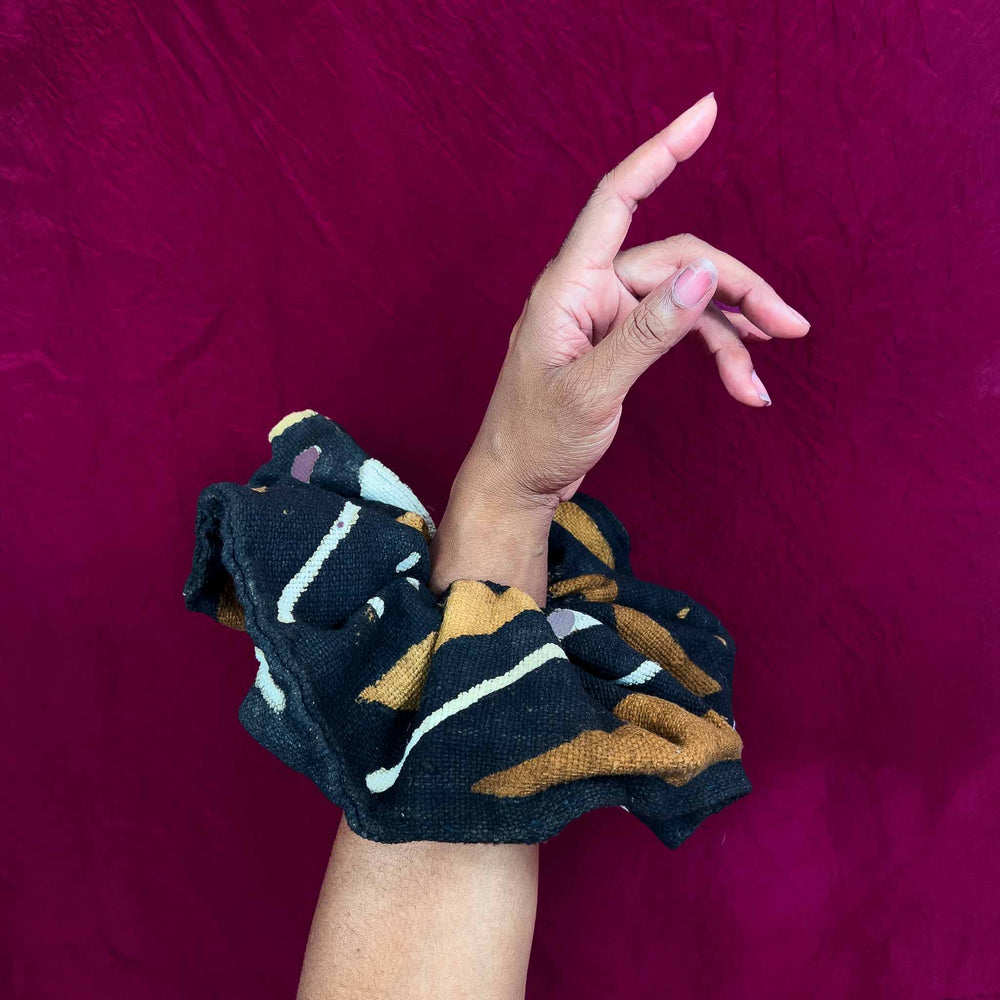 XL Mud Cloth Scrunchie - Brown