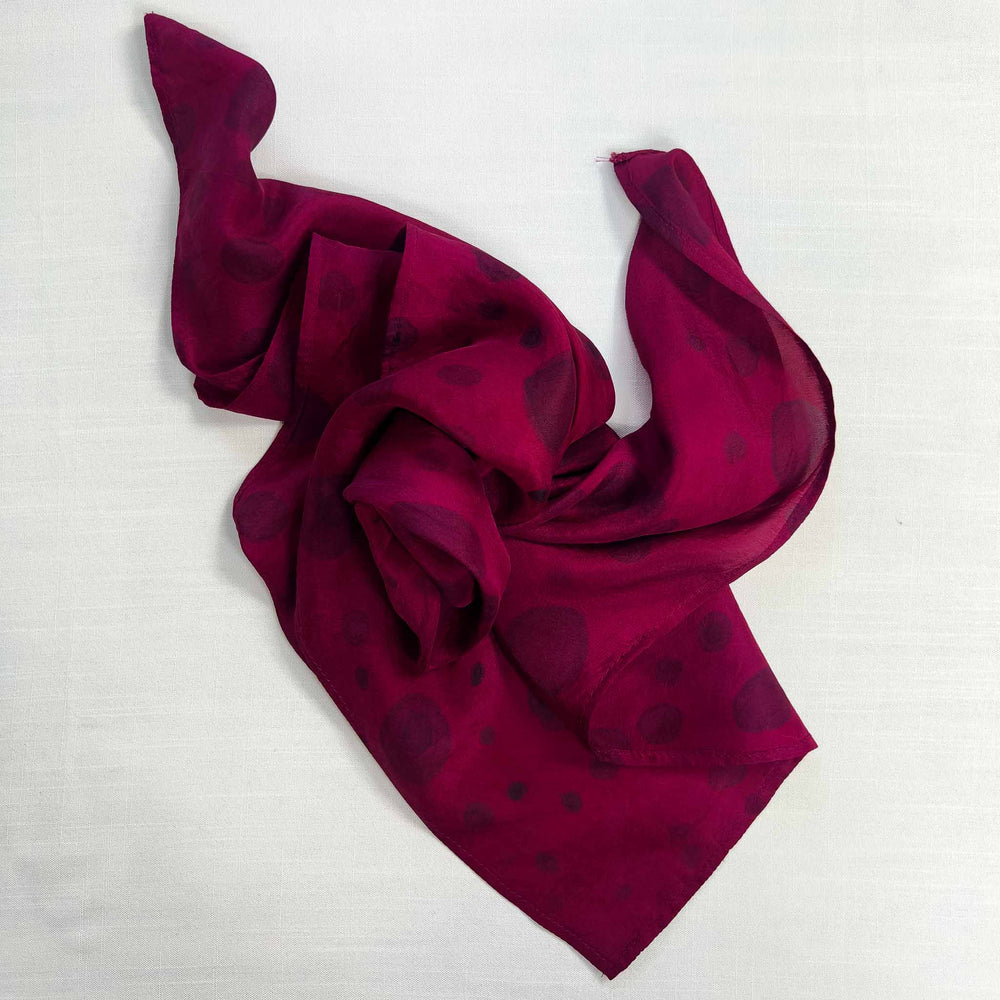Claret Hand-Painted Silk Bandana