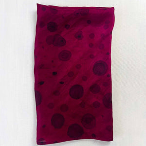 Claret Hand-Painted Silk Scarf