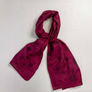 Claret Hand-Painted Silk Scarf