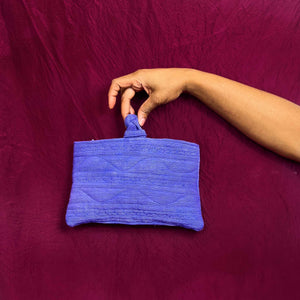 Indigo Cotton Quilted Clutch