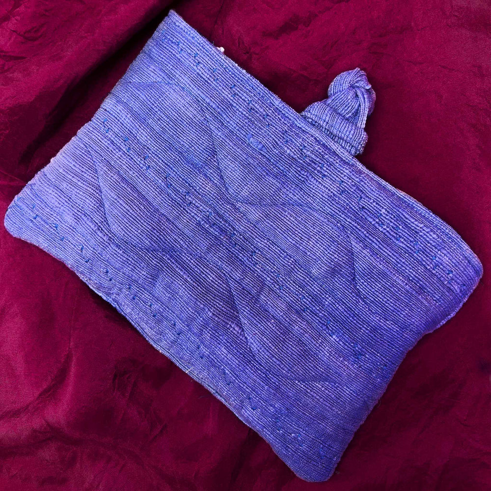Indigo Cotton Quilted Clutch