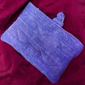 Indigo Cotton Quilted Clutch