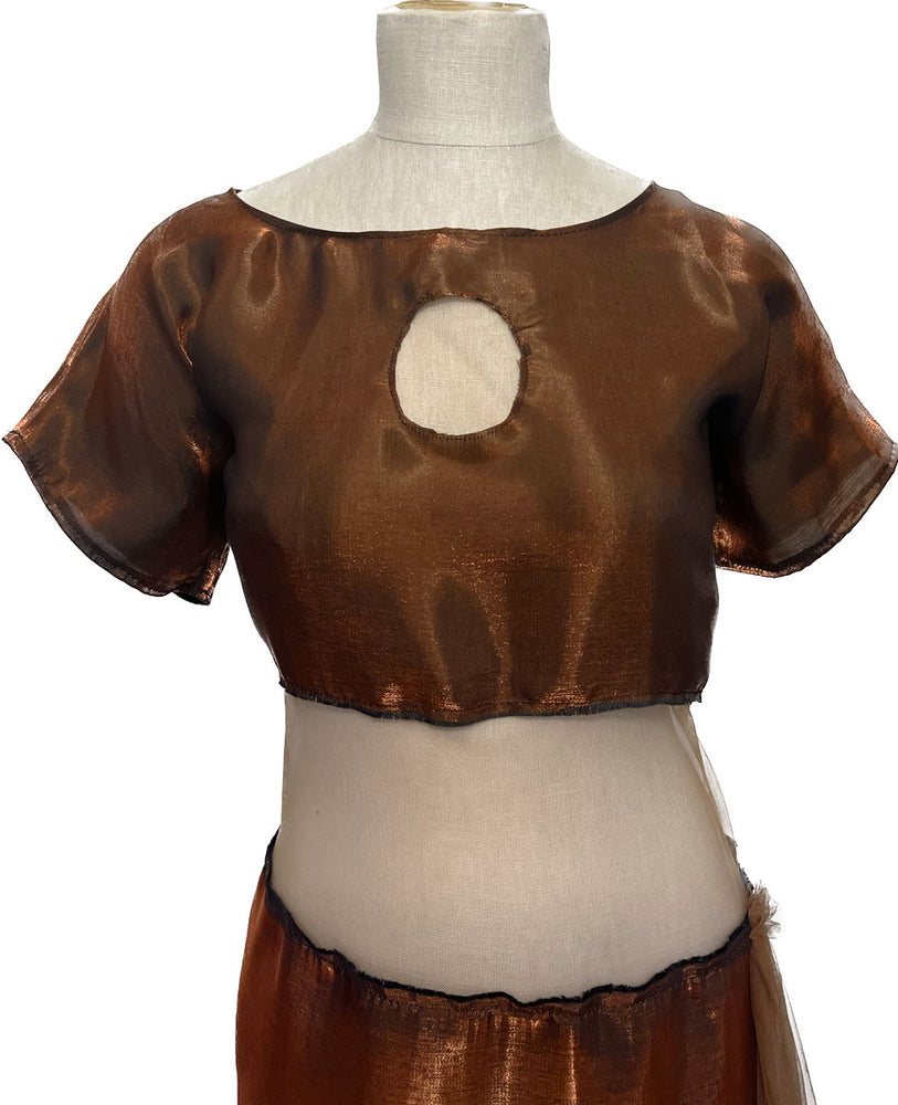 Liquid Bronze and Tulle Caftan