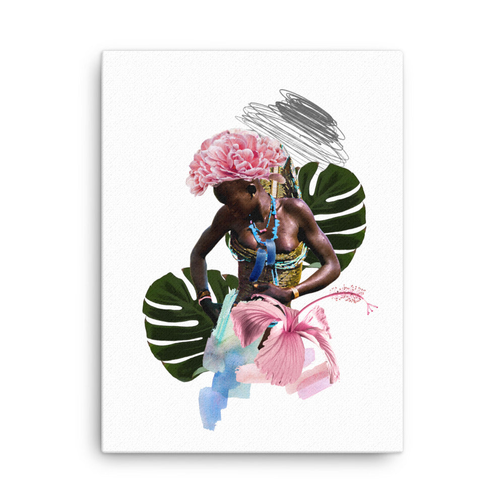 DINKA WOMAN WITH HIBISCUS