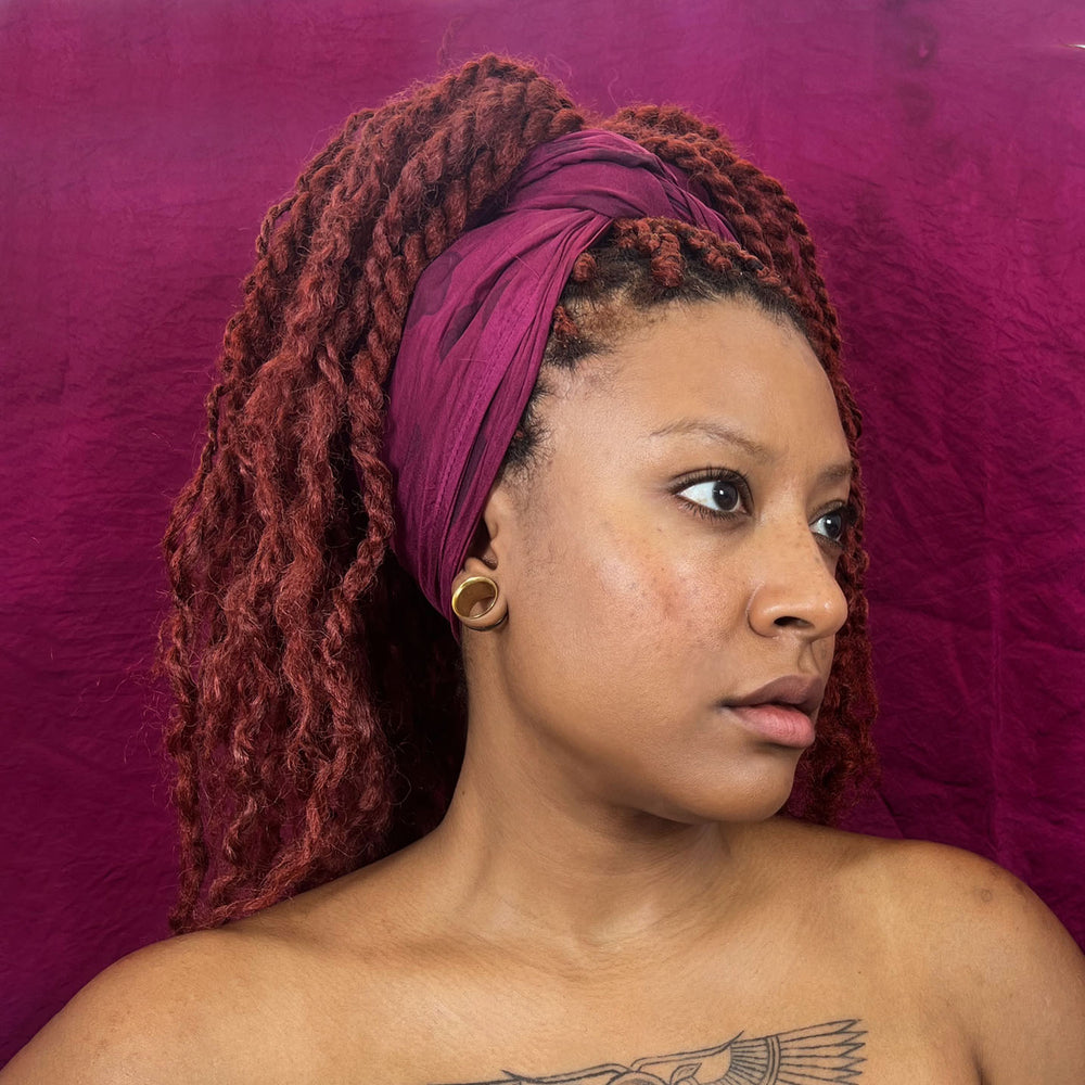 Claret Hand-Painted Silk Scarf