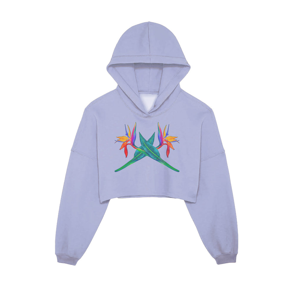 Bird of Paradise Cropped Hoodie, French Lilac