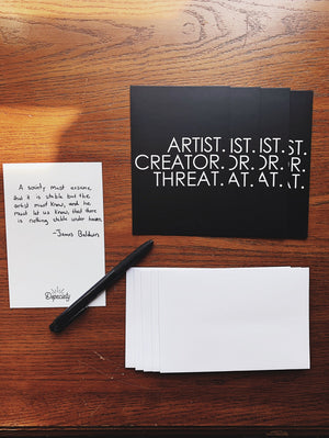 
            
                Load image into Gallery viewer, Artist.Creator.Threat. Note Card Pack
            
        