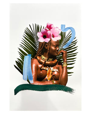 Himba Woman with Myrrh - Gold Foil Print