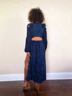 indigo skirt set, hand-dyed