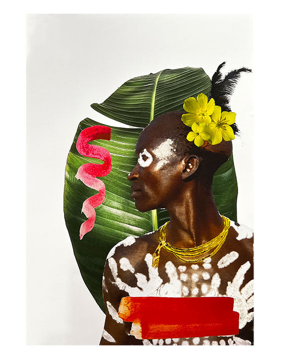 
            
                Load image into Gallery viewer, Karo Man with Yellow Flowers - Gold Foil Print
            
        