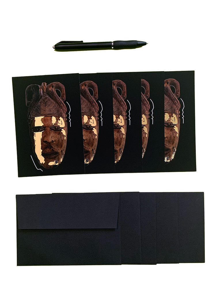 Legacy Mask Note Card pack with Gold Foil
