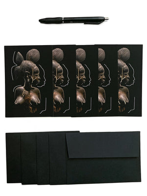 Ebony Fula Bust Note Card pack with Gold Foil
